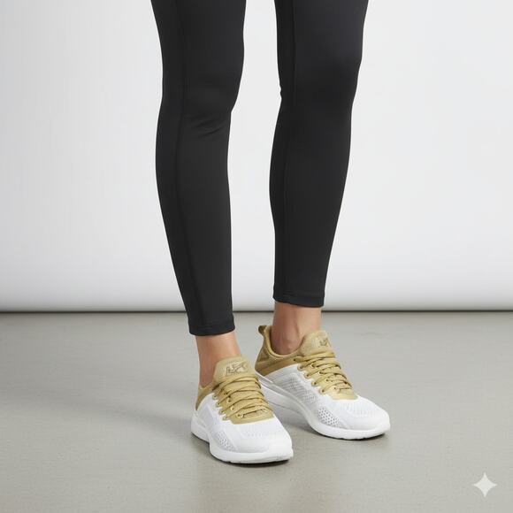 APL Techloom Tracer Sneaker Women’s Size 7.5 Ivory Gold NWOB - Picture 1 of 8